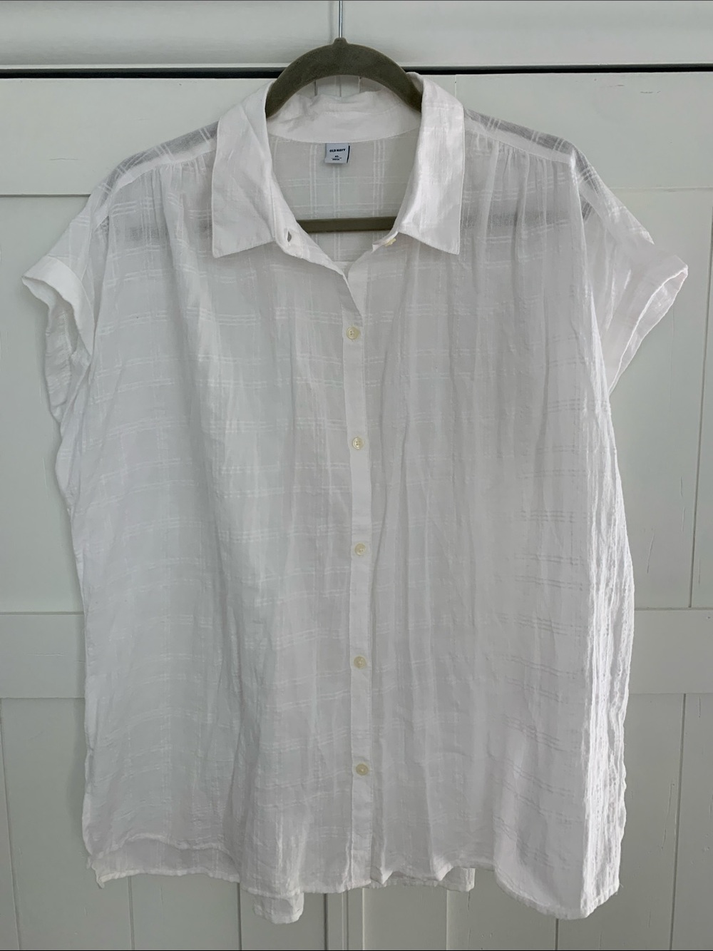Old Navy White 100% Cotton Shirt - Size XL